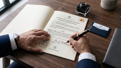 Escritura pública de Donación en Vida firmada en un despacho profesional para una planificación patrimonial eficiente.
